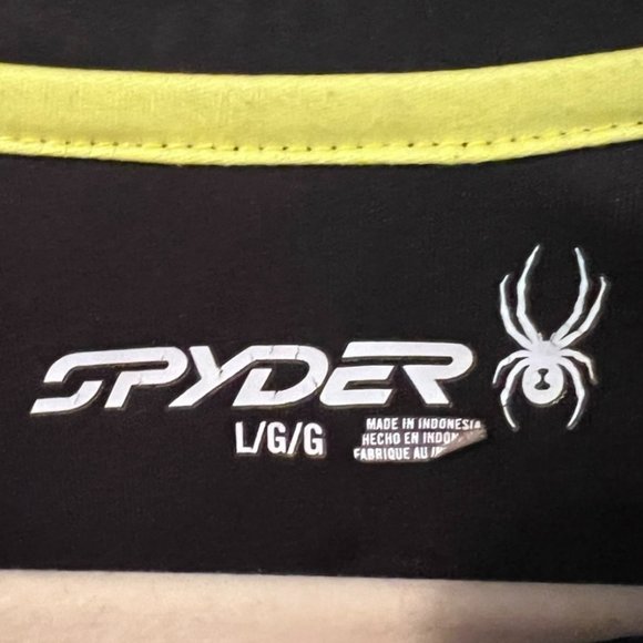 Boy's Spyder Performance Rashguard Long Sleeve Black‎ and Yellow Size Large - Picture 3 of 4